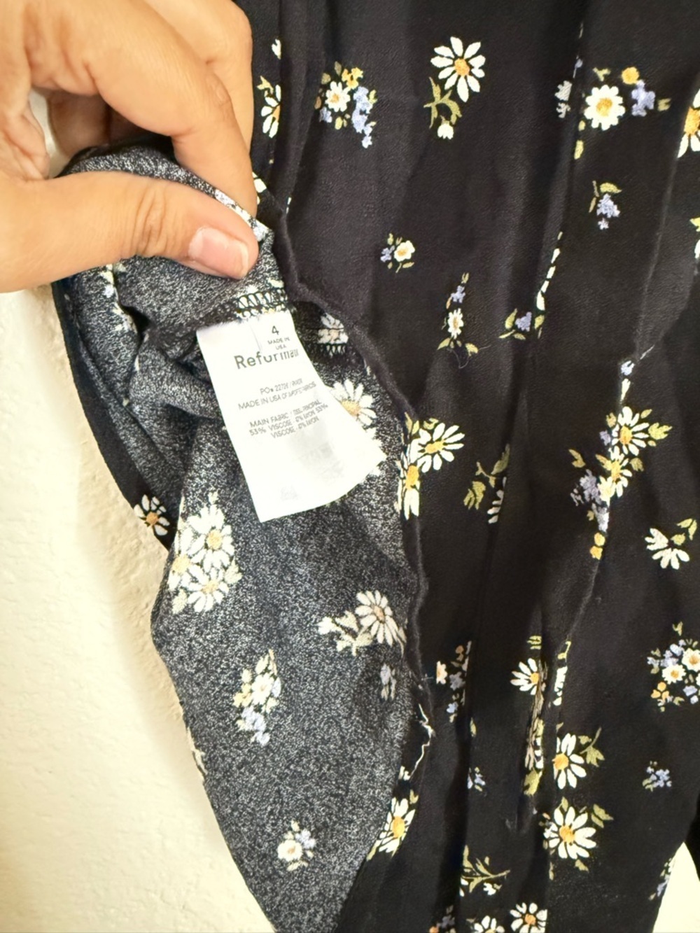 Reformation Janine mini dress daisy print black - Picture 14 of 16